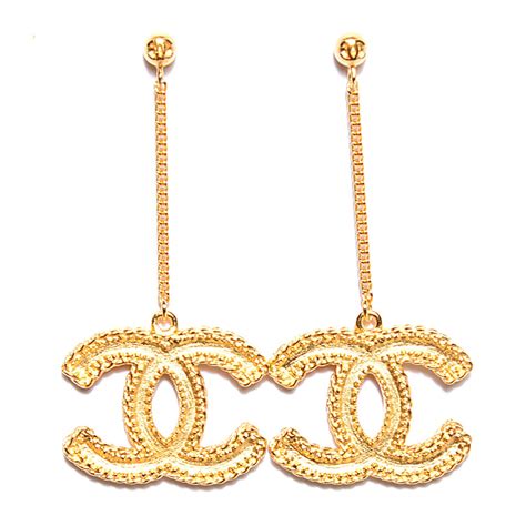 chanel gold earrings cc|are chanel earrings real gold.